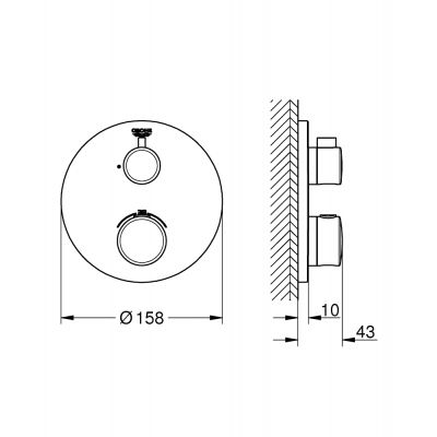 Bateria prysznicowa podtynkowa termostatyczna starlight chrome 24075000 Grohe Grohtherm