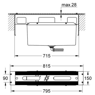 Element do montażu nawannowego 29037000 Grohe Veris