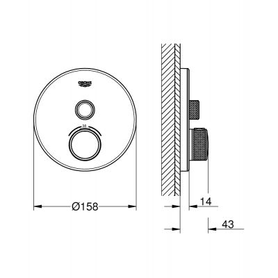 Bateria prysznicowa podtynkowa termostatyczna starlight chrome 29150LS0 Grohe Grohtherm SmartControl