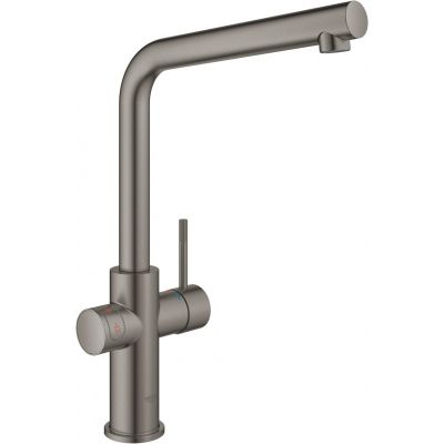 Bateria kuchenna z bojlerem stojąca brushed hard graphite 30327AL1 Grohe Red