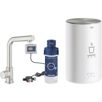 Zawór kuchenny z bojlerem stojąca supersteel 30339DC1 Grohe Red