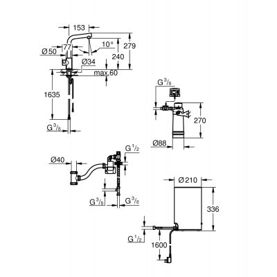 Zawór kuchenny z bojlerem stojąca supersteel 30339DC1 Grohe Red