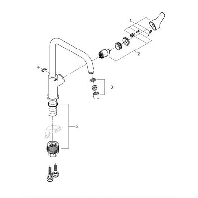 Bateria kuchenna stojąca starlight chrome 30470000 Grohe Start