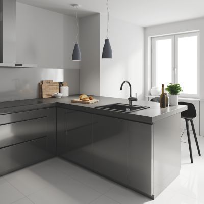 Bateria kuchenna stojąca czarna 32917KS0 Grohe Minta