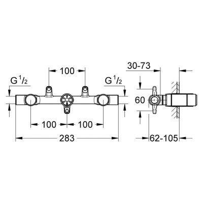 Element podtynkowy baterii 32706000 Grohe