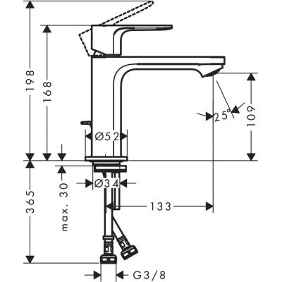 Hansgrohe Rebris E 72560000 bateria umywalkowa stojąca chrom