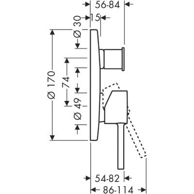 Axor Starck 10416000 bateria wannowo-prysznicowa podtynkowa