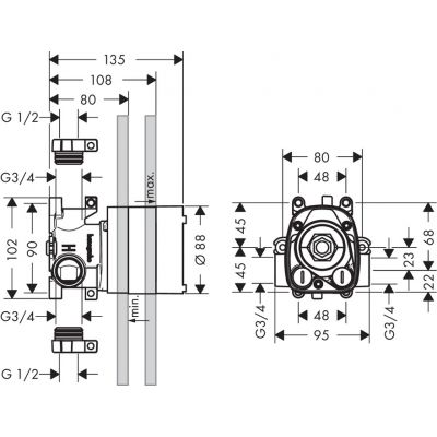 Element podtynkowy baterii 10754180 Axor Starck Shower Collection
