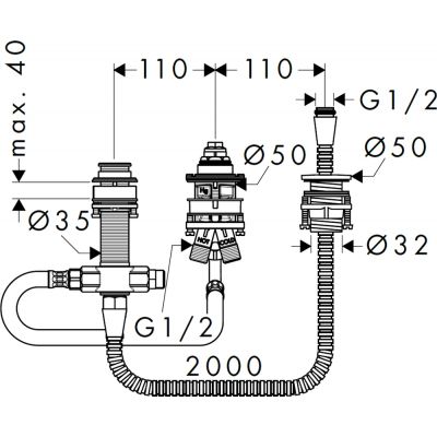 Element do montażu nawannowego 13439180 Hansgrohe