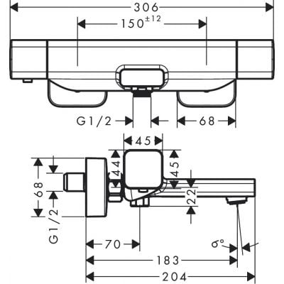 Hansgrohe Ecostat 15774000 bateria wannowo-prysznicowa