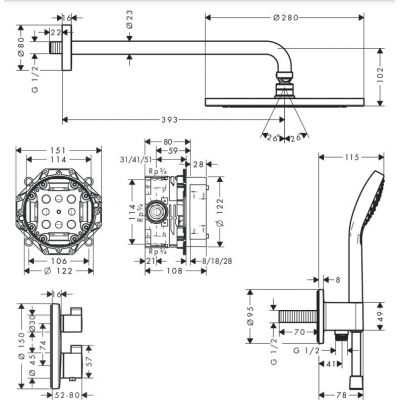 Hansgrohe Raindance 27954000 zestaw prysznicowy
