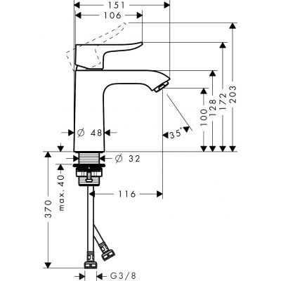 Hansgrohe Metris 31084000 bateria umywalkowa