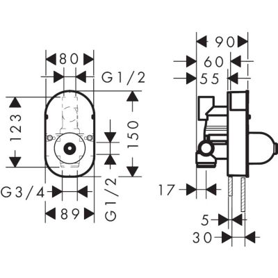 Element podtynkowy baterii 31741180 Hansgrohe