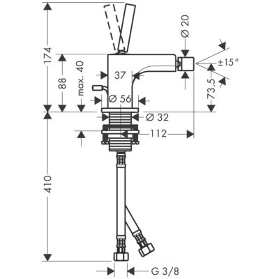 Axor Citterio 39210000 bateria bidetowa
