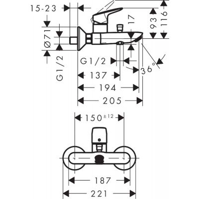Hansgrohe Logis 71400000 bateria wannowo-prysznicowa