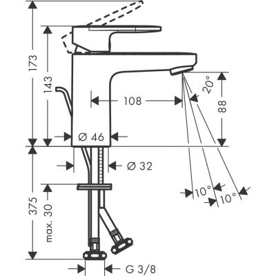 Hansgrohe Vernis Blend 71551670 bateria umywalkowa stojąca czarny