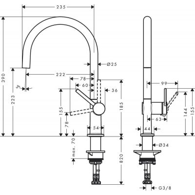 Hansgrohe Talis M54 72843000 bateria kuchenna