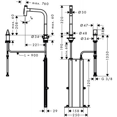 Hansgrohe Metris Select M71 73818670 bateria kuchenna