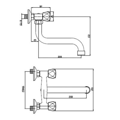 Invena Modena BC11F0S bateria umywalkowa ścienna chrom
