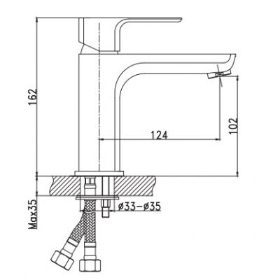 Invena Nyks BU28001 bateria umywalkowa stojąca chrom