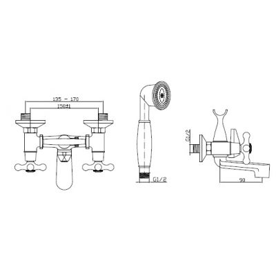 Invena Roma BW2100S bateria wannowo-prysznicowa