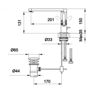 Kohlman Boxine QB105B bateria umywalkowa stojąca chrom