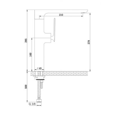 Kohlman Experience Black QB175EB bateria umywalkowa stojąca