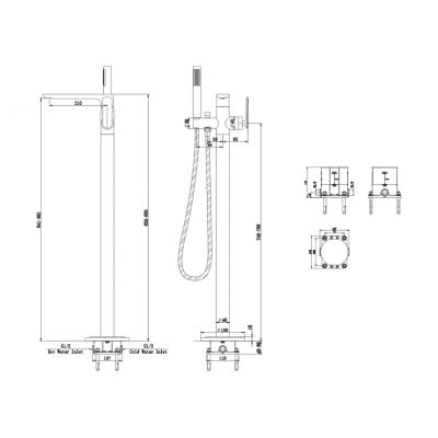 Kohlman Experience Black QF1165EB bateria wannowo-prysznicowa