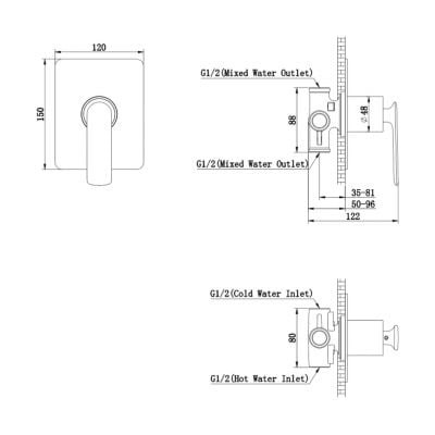 Kohlman Experience Black QW220EB bateria prysznicowa podtynkowa