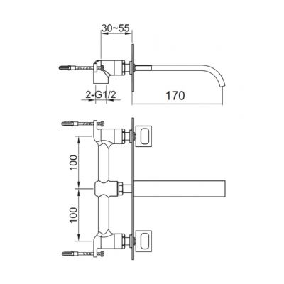 Kohlman Nexen-S SQW195U bateria umywalkowa podtynkowa