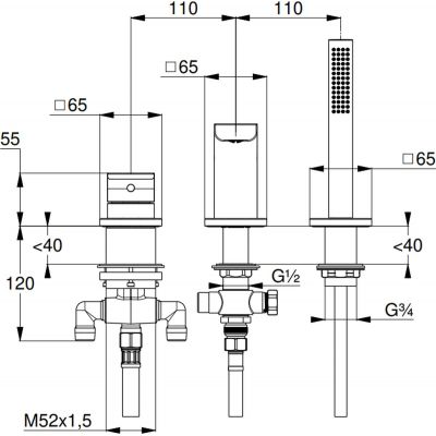 Bateria wannowo-prysznicowa nawannowa biała 424485375 Kludi Renon