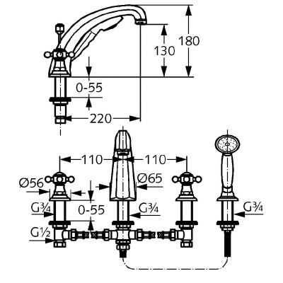 Kludi 1926 515240520 bateria wannowo-prysznicowa