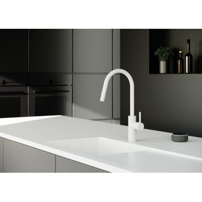 Bateria kuchenna stojąca biała 423005377 Kludi E-Go Voice