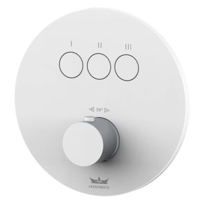 Bateria wannowo-prysznicowa podtynkowa z termostatem biała 19044003WM Kronenbach Smart Push