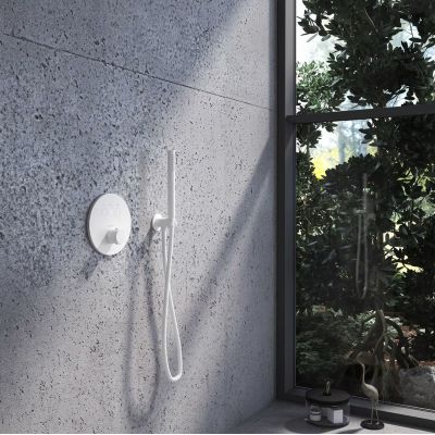 Bateria wannowo-prysznicowa podtynkowa z termostatem biała 19044003WM Kronenbach Smart Push