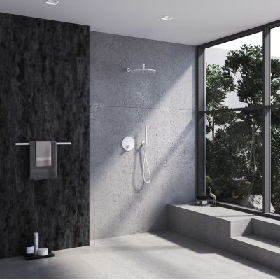 Bateria wannowo-prysznicowa podtynkowa z termostatem biała 19044003WM Kronenbach Smart Push