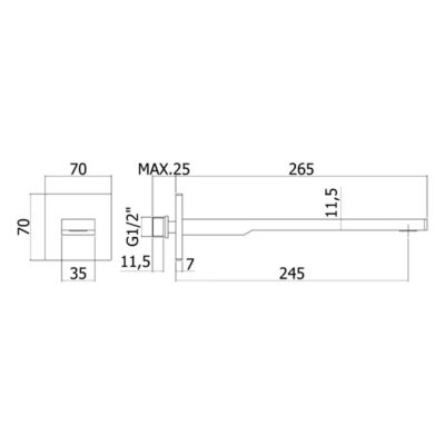 Wylewka do baterii wannowej czarna KB100367C11 Kronenbach Quara 3.0