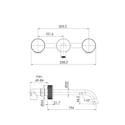 Ksuro 01 10002030 bateria umywalkowa podtynkowa czarny
