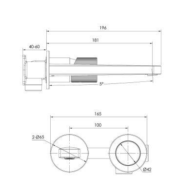 Ksuro 02 10006030 bateria umywalkowa podtynkowa czarny