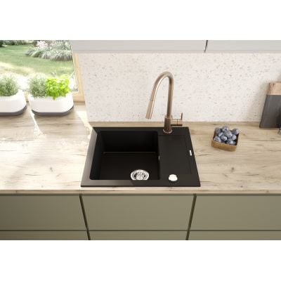 Zlewozmywak granitowy 62x50 cm czarny 72102300 Oltens Gravan