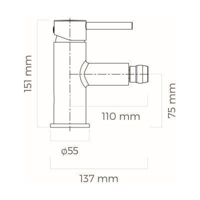 Bateria bidetowa stojąca czarny mat 31300300 Oltens Molle