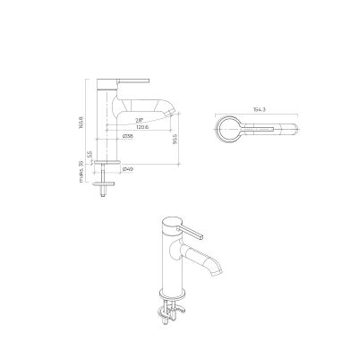 Bateria umywalkowa stojąca czarny mat 32205300 Oltens Rann