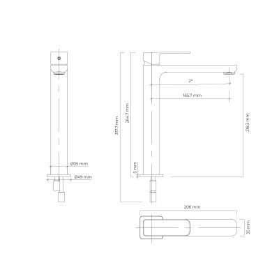 Bateria umywalkowa stojąca grafit 32404400 Oltens Hadsel