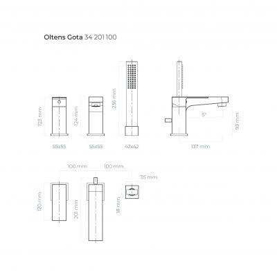Bateria wannowo-prysznicowa nawannowa chrom 34201100 Oltens Gota