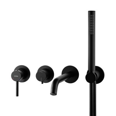 Bateria wannowo-prysznicowa podtynkowa czarny mat 34105300 Oltens Molle