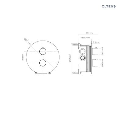 Bateria wannowo-prysznicowa podtynkowa z termostatem chrom 34600100 Oltens Katla
