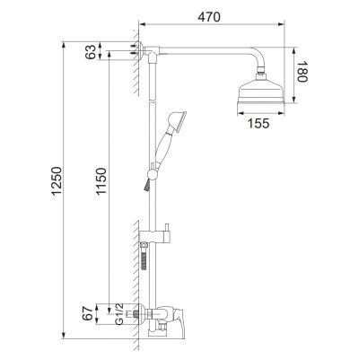 Omnires Art Deco AD5144BR zestaw prysznicowy