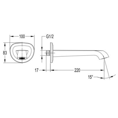 Omnires Armance WDARMANCEORB wylewka do baterii
