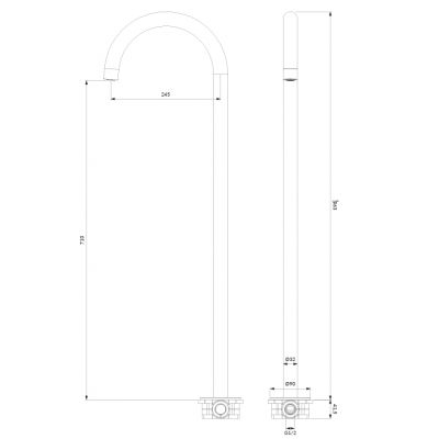 Wylewka do baterii wannowej WWYNI Omnires Y