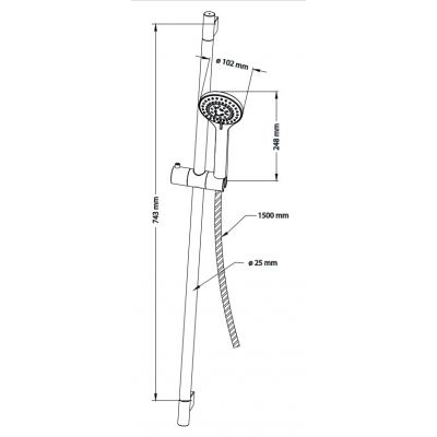 Zestaw prysznicowy ścienny czarny YOSEMITESBL Omnires Yosemite